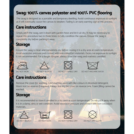 Weisshorn Double Swag Camping Swags Canvas Free Standing Dome Tent Dark Blue Kings Warehouse