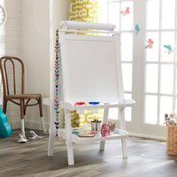 White Deluxe Wood Easel set for kids Kings Warehouse