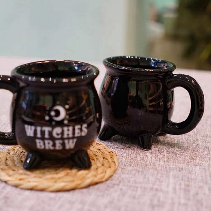 Witches Brew Black Cauldron Coffee Mug Cup With Moon & Stars Kings Warehouse