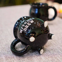 Witches Brew Black Cauldron Coffee Mug Cup With Moon & Stars Kings Warehouse