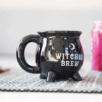 Witches Brew Black Cauldron Coffee Mug Cup With Moon & Stars Kings Warehouse