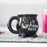 Witches Brew Black Cauldron Coffee Mug Cup With Moon & Stars Kings Warehouse 