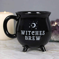 Witches Brew Black Cauldron Coffee Mug Cup With Moon & Stars Kings Warehouse