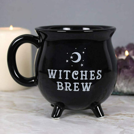 Witches Brew Black Cauldron Coffee Mug Cup With Moon & Stars Kings Warehouse
