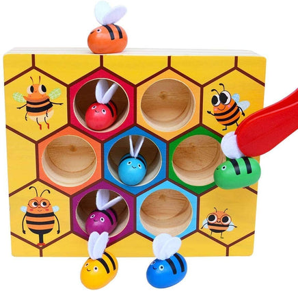 Wooden Bee Toddler Fine Motor Skill Toy - (Montessori Wooden Puzzle Early Learning Preschool Educational Kids) Kings Warehouse