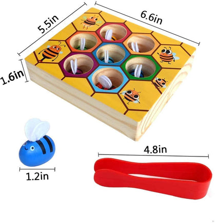 Wooden Bee Toddler Fine Motor Skill Toy - (Montessori Wooden Puzzle Early Learning Preschool Educational Kids) Kings Warehouse