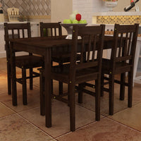 Wooden Dining Table with 4 Chairs Brown Kings Warehouse 