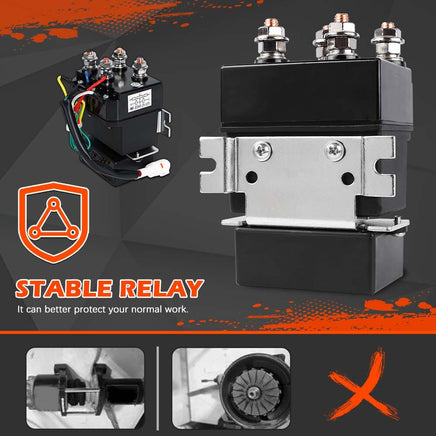 X-BULL 12V Electric Winch 4500LB Winch Boat Trailer Steel Cable With 5.5MX13M Synthetic Rope Orange Kings Warehouse