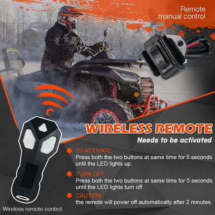 X-BULL 12V Electric Winch 4500LB Winch Boat Trailer Steel Cable With 5.5MX13M Synthetic Rope Orange Kings Warehouse