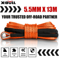X-BULL 12V Electric Winch 4500LB Winch Boat Trailer Steel Cable With 5.5MX13M Synthetic Rope Orange Kings Warehouse