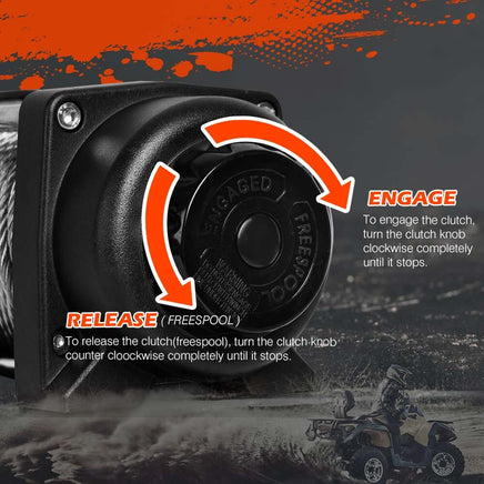 X-BULL 12V Electric Winch 4500LB Winch Boat Trailer Steel Cable With 5.5MX13M Synthetic Rope Orange Kings Warehouse