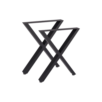 X-Shaped Table Bench Desk Legs Retro Industrial Design Fully Welded - Black dining KingsWarehouse