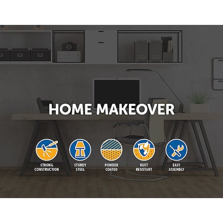 X-Shaped Table Bench Desk Legs Retro Industrial Design Fully Welded - Black dining KingsWarehouse