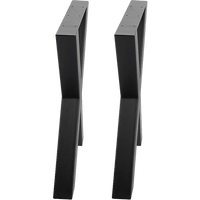 X-Shaped Table Bench Desk Legs Retro Industrial Design Fully Welded - Black dining KingsWarehouse