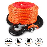 ZESUPER Winch Rope 9.5MM X 30M Dyneema SK75 Hook Synthetic Car Tow Recovery Cable Hook Kings Warehouse
