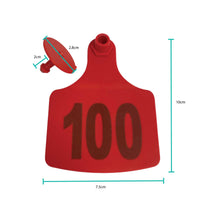 1-100 Cattle Number Ear Tags 7.5x10cm Set - XL Red Cow Sheep Livestock Labels Home & Garden Kings Warehouse 