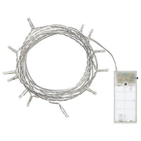 1 Set of 20 LED Plain Warm White Bulb Battery Powered String Lights Christmas Gift Home Wedding Party Bedroom Decoration Table Centrepiece Kings Warehouse 