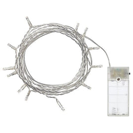1 Set of 20 LED Plain Warm White Bulb Battery Powered String Lights Christmas Gift Home Wedding Party Bedroom Decoration Table Centrepiece Kings Warehouse 