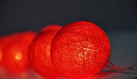 1 Set of 20 LED Red 5cm Cotton Ball Battery Powered String Lights Christmas Gift Home Wedding Party Bedroom Decoration Outdoor Indoor Table Centrepiece Kings Warehouse 