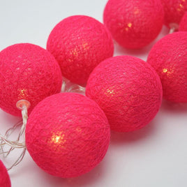 1 Set of 20 LED Red 5cm Cotton Ball Battery Powered String Lights Christmas Gift Home Wedding Party Bedroom Decoration Outdoor Indoor Table Centrepiece Kings Warehouse 