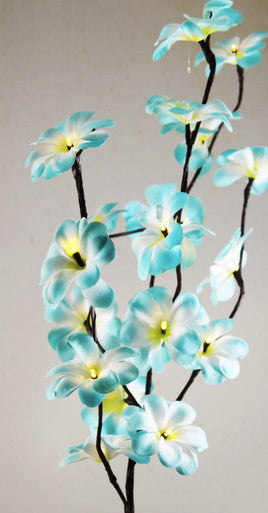 1 Set of 50cm H 20 LED Blue Frangipani Tree Branch Stem Fairy Light Wedding Event Party Function Table Vase Centrepiece Tropical Decoration Kings Warehouse 
