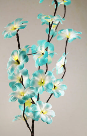 1 Set of 50cm H 20 LED Blue Frangipani Tree Branch Stem Fairy Light Wedding Event Party Function Table Vase Centrepiece Tropical Decoration Kings Warehouse 