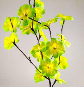 1 Set of 50cm H 20 LED Green Frangipani Tree Branch Stem Fairy Light Wedding Event Party Function Table Vase Centrepiece Tropical Decoration Kings Warehouse