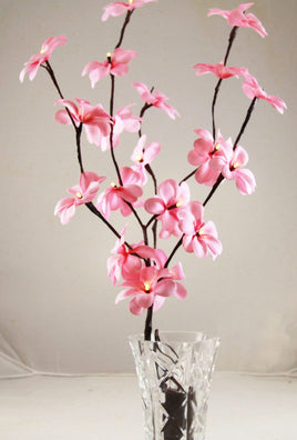 1 Set of 50cm H 20 LED Pink Frangipani Tree Branch Stem Fairy Light Wedding Event Party Function Table Vase Centrepiece Decoration Girl Bedroom Kings Warehouse 