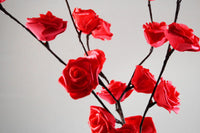 1 Set of 50cm H 20 LED Red Rose Tree Branch Stem Fairy Light Wedding Event Party Function Table Vase Centrepiece Decoration Kings Warehouse 