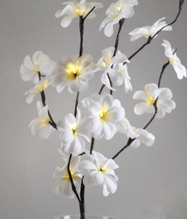 1 Set of 50cm H 20 LED White Frangipani Tree Branch Stem Fairy Light Wedding Event Party Function Table Vase Centrepiece Decoration Kings Warehouse