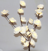 1 Set of 50cm H 20 LED White Rose Tree Branch Stem Fairy Light Wedding Event Party Function Table Vase Centrepiece Decoration Kings Warehouse 