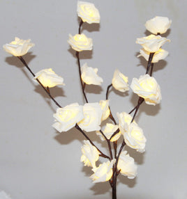 1 Set of 50cm H 20 LED White Rose Tree Branch Stem Fairy Light Wedding Event Party Function Table Vase Centrepiece Decoration Kings Warehouse