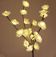 1 Set of 50cm H 20 LED White Rose Tree Branch Stem Fairy Light Wedding Event Party Function Table Vase Centrepiece Decoration Kings Warehouse 