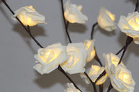 1 Set of 50cm H 20 LED White Rose Tree Branch Stem Fairy Light Wedding Event Party Function Table Vase Centrepiece Decoration Kings Warehouse 