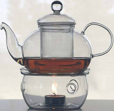 1 Set of Gongfu Chinese Ceremony Tea Set - 6 Glass cups with Infuser and Tealight Candle Pot Warmer Food & Beverage Kings Warehouse 