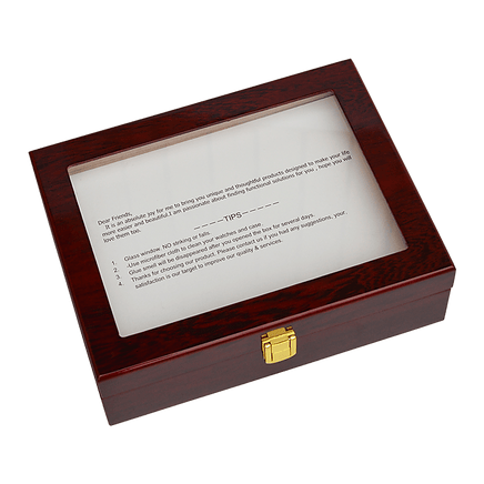 10 Grids Wooden Watch Case Glass Jewellery Storage Holder Box Wood Display Home & Garden Kings Warehouse 