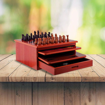 10 in 1 Wooden Chess Board Games Slide Out Checkers House Unit Set Gift & Novelty Kings Warehouse 