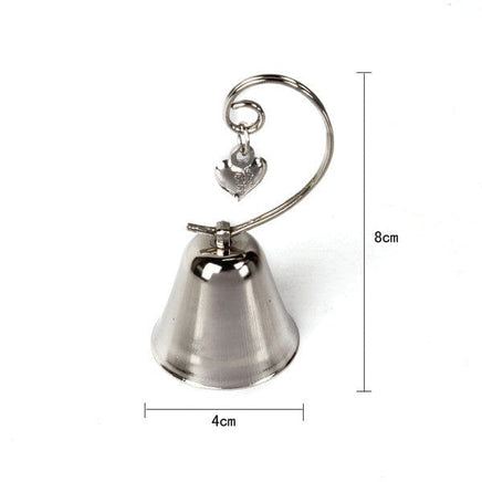 10 Pack of Silver Wedding Kissing Bell Name Card Stand Holder with Heart in Ring Bomboniere Favour Gift Kings Warehouse 