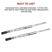 10 Pairs of 500mm Soft Close Full Extension Ball Bearing Drawer Runner Kings Warehouse 