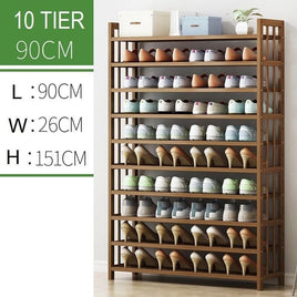 10 Tier Tower Bamboo Wooden Shoe Rack Corner Shelf Stand Storage Organizer Furniture Kings Warehouse