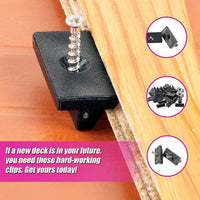 100 Composite Decking Hidden Fixing Fasteners Plastic T Clips & Screws Home & Garden KingsWarehouse 