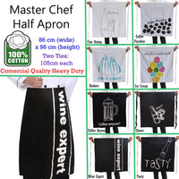 100% Cotton Master Chef Half Apron Heavy Duty Cheers Home & Garden Kings Warehouse 