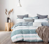 100% Cotton Nathan Reversible Printed Quilt Cover Set - King Size Home & Garden Kings Warehouse 