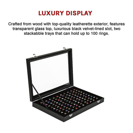 100 Earring Ring Holder Jewellery/Necklace Display Storage Gift Box Show Cases Home & Garden Kings Warehouse 