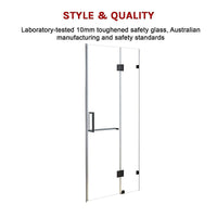 100 x 200cm Wall to Wall Frameless Shower Screen 10mm Glass By Della Francesca Kings Warehouse 