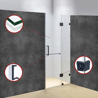 100 x 200cm Wall to Wall Frameless Shower Screen 10mm Glass By Della Francesca Kings Warehouse 