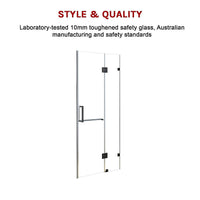 100 x 200cm Wall to Wall Frameless Shower Screen 10mm Glass By Della Francesca Kings Warehouse 