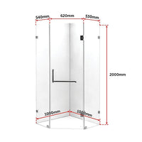 1000 x 1000mm Frameless 10mm Glass Shower Screen By Della Francesca Kings Warehouse 