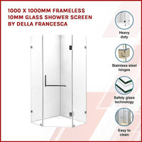 1000 x 1000mm Frameless 10mm Glass Shower Screen By Della Francesca Kings Warehouse 