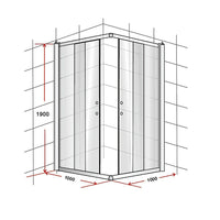 1000 x 1000mm Sliding Door Nano Safety Glass Shower Screen By Della Francesca Furniture Kings Warehouse 